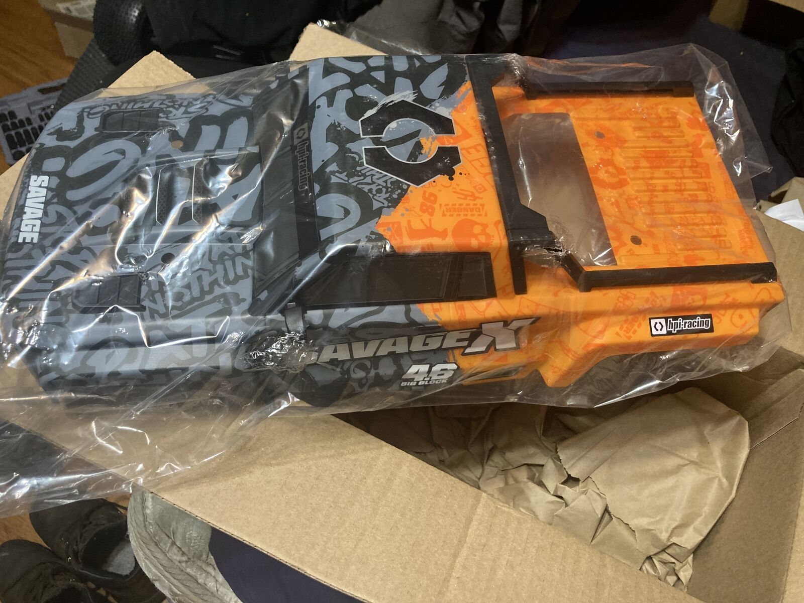 NEW HPI Sportcab Painted Truck Body Grey/Orange Savage X/4.6