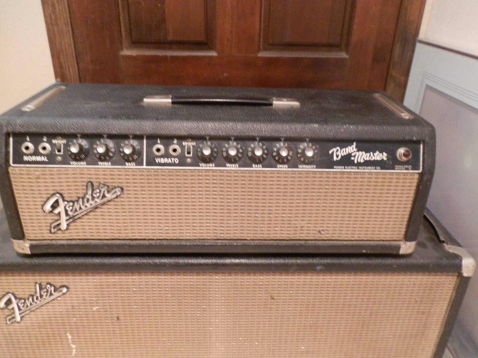 1964 FENDER BLACKFACE BAND MASTER PIGGYBACK AMPLIFIER W/2 12