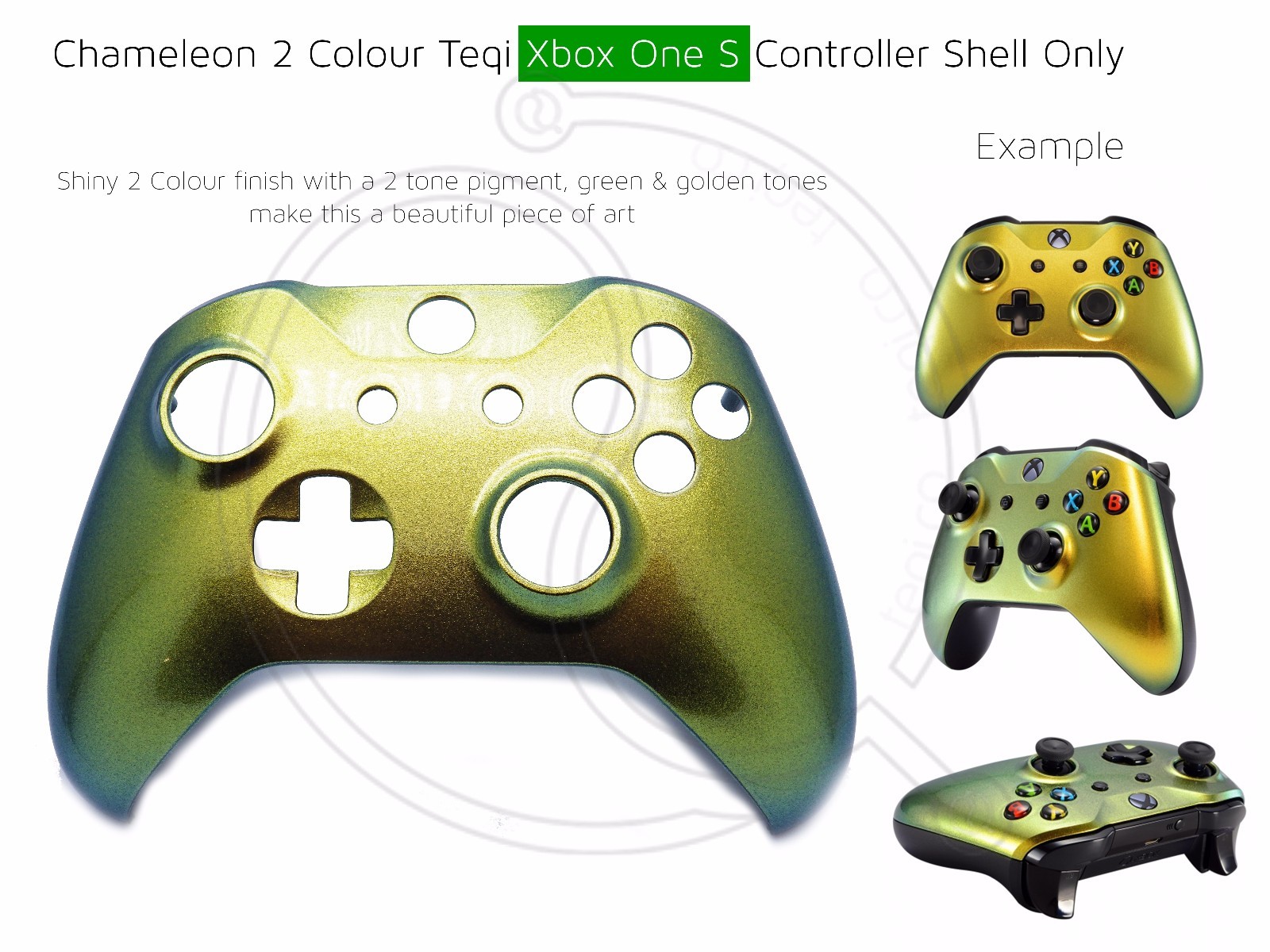 New Xbox One S Controller Front Shell Colour Change gold green Unique