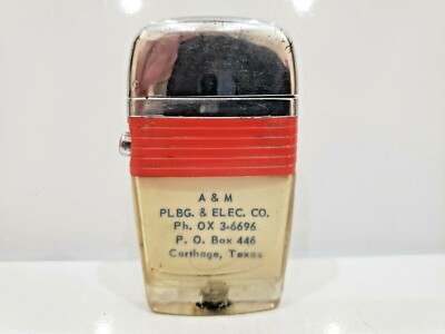 Vintage Working Scripto VU Lighter  A & M PLBG & ELEC. CO. TEXAS     1094.29