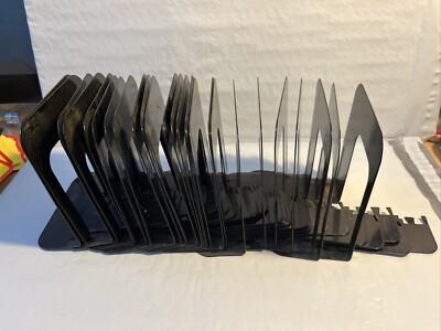 10 Pair (20 Pcs) Black Metal Library Bookends Book Support Organizer Book Ends