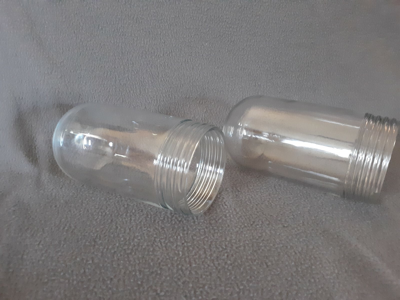 Vintage Industrial Glass Bulb Covers - P.G. CO Set of 2 - 6 1/2