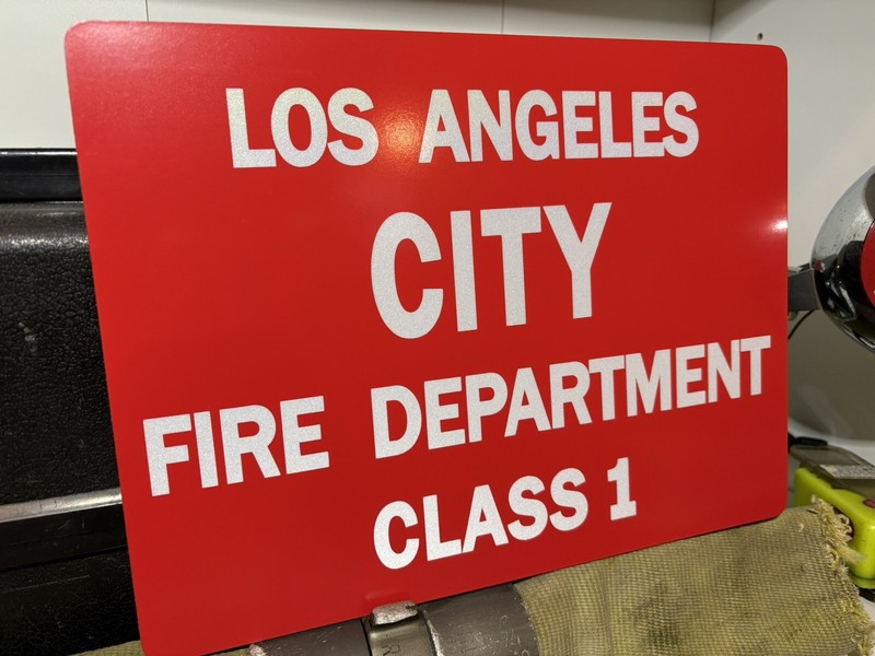 Los Angeles City Fire Department  Replica Apparatus Reflective Sign