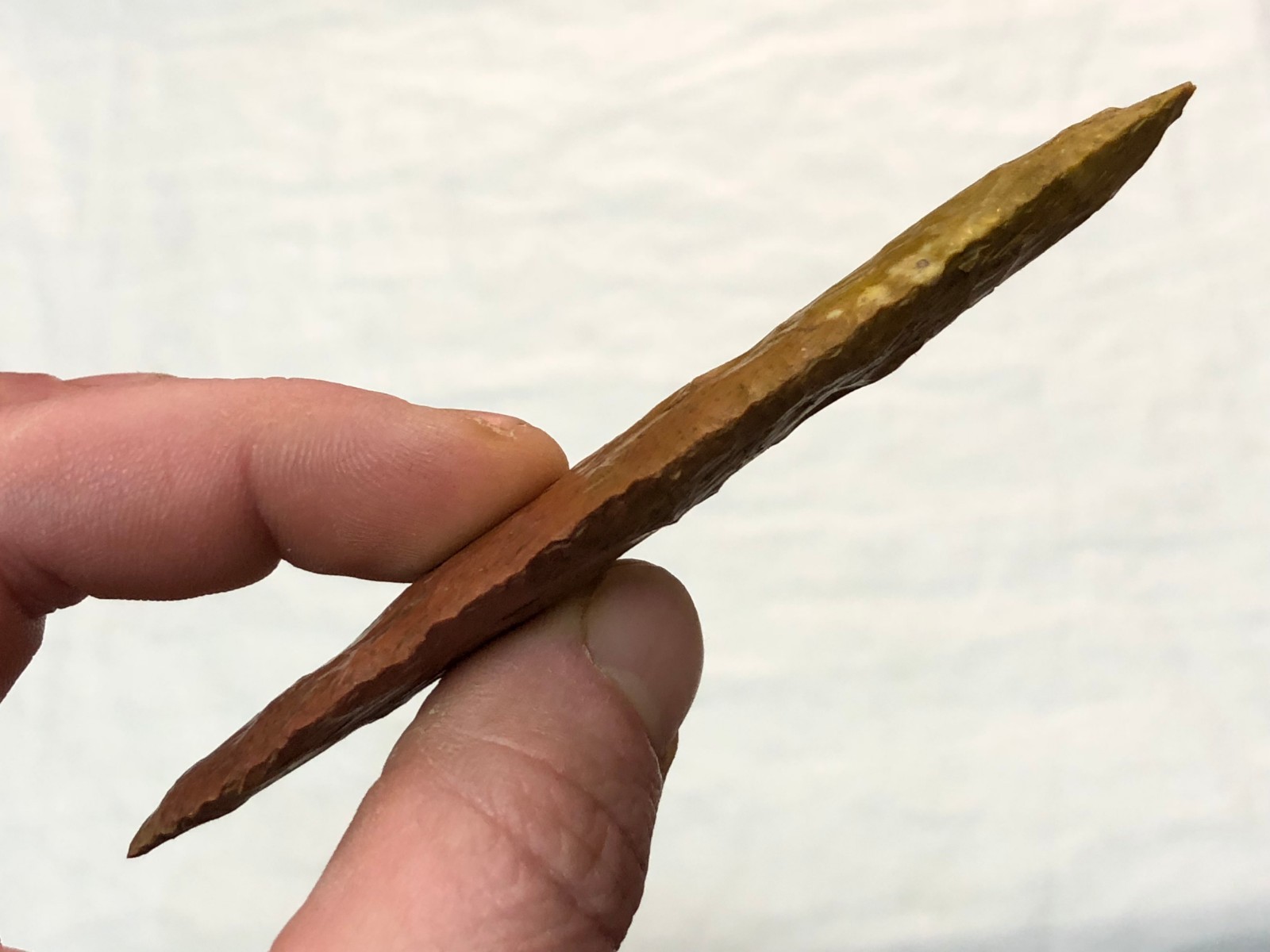 EXCEPTIONAL PALEO AGATE BASIN CEDAR CO., MO. AUTHENTIC ARROWHEAD ARTIFACT LM3