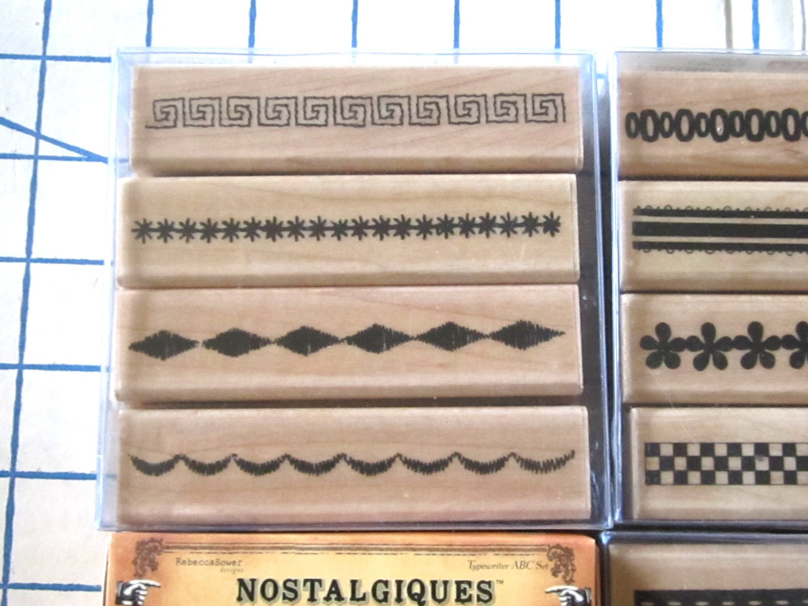 Lot of 12 Penny Black Border Rubber Stamps 1 Set Nostalgiques Alphabet and #'s