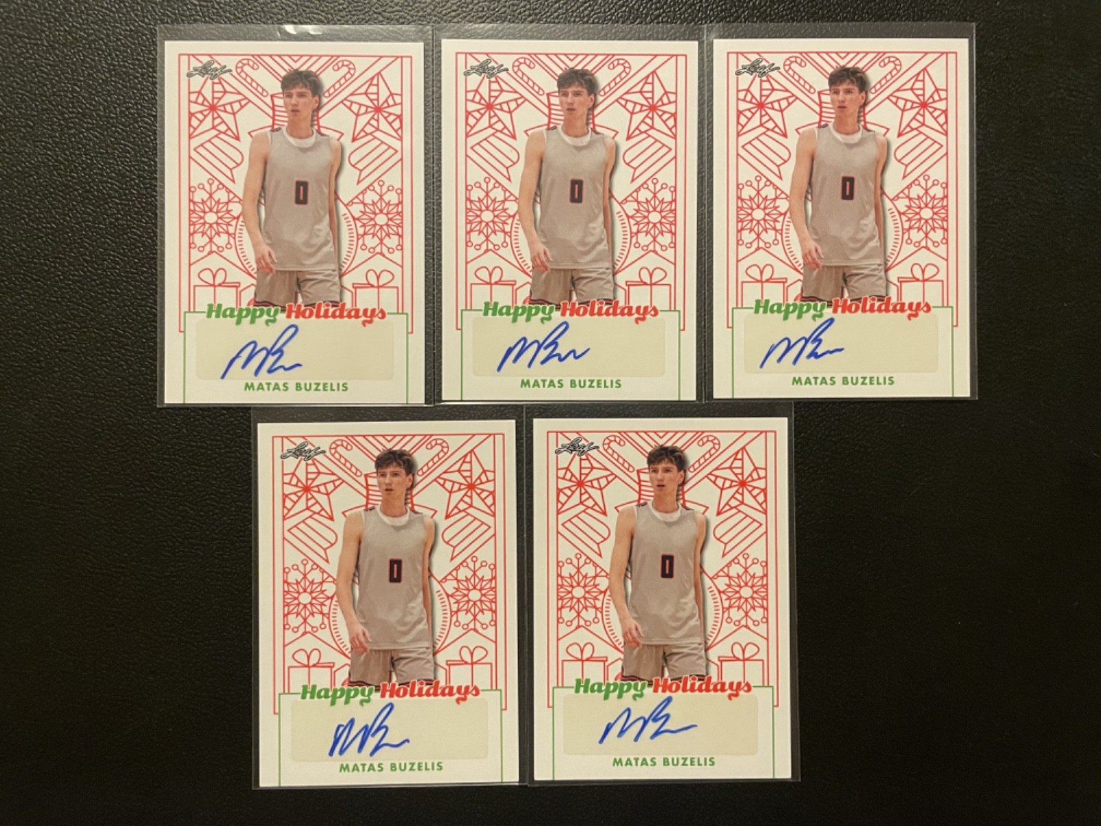2023 Leaf Happy Holidays Matas Buzelis Autograph RC Rookie Lot Of 5 #41