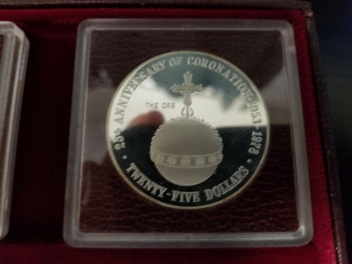 1978 Cayman Islands Coronation Regalia Silver Collection; 6 x $25 1.5 oz coins!