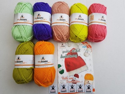 myboshi Wolle Nr.1 versch. Farben 7 Knäuel a50gr. und 5 Label