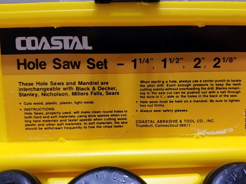 COASTAL HOLE SAW SET MADE IN USA