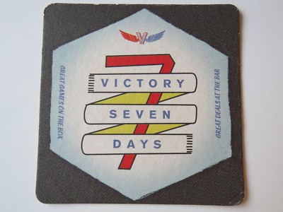 Beer Bar Coaster ~ Victory Seven Days ~ UK Great Games on the Box ~ Flip Coaster