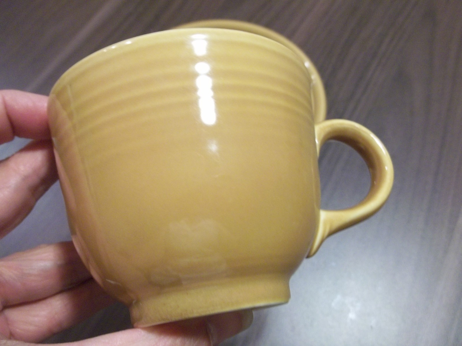 VINTAGE ANTIQUE GOLD FIESTA TEA CUP AND SAUCER -FIESTAWARE - IRONSTONE- T16