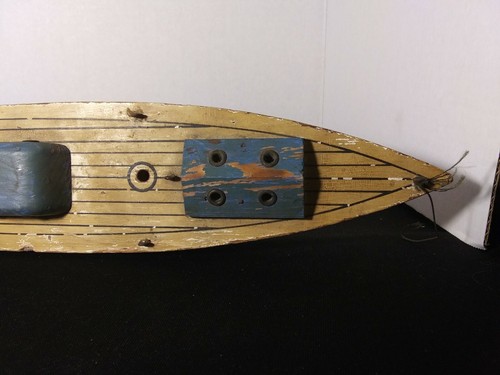Antique Vintage Wood/Metal Pond Sail Boat Model 18