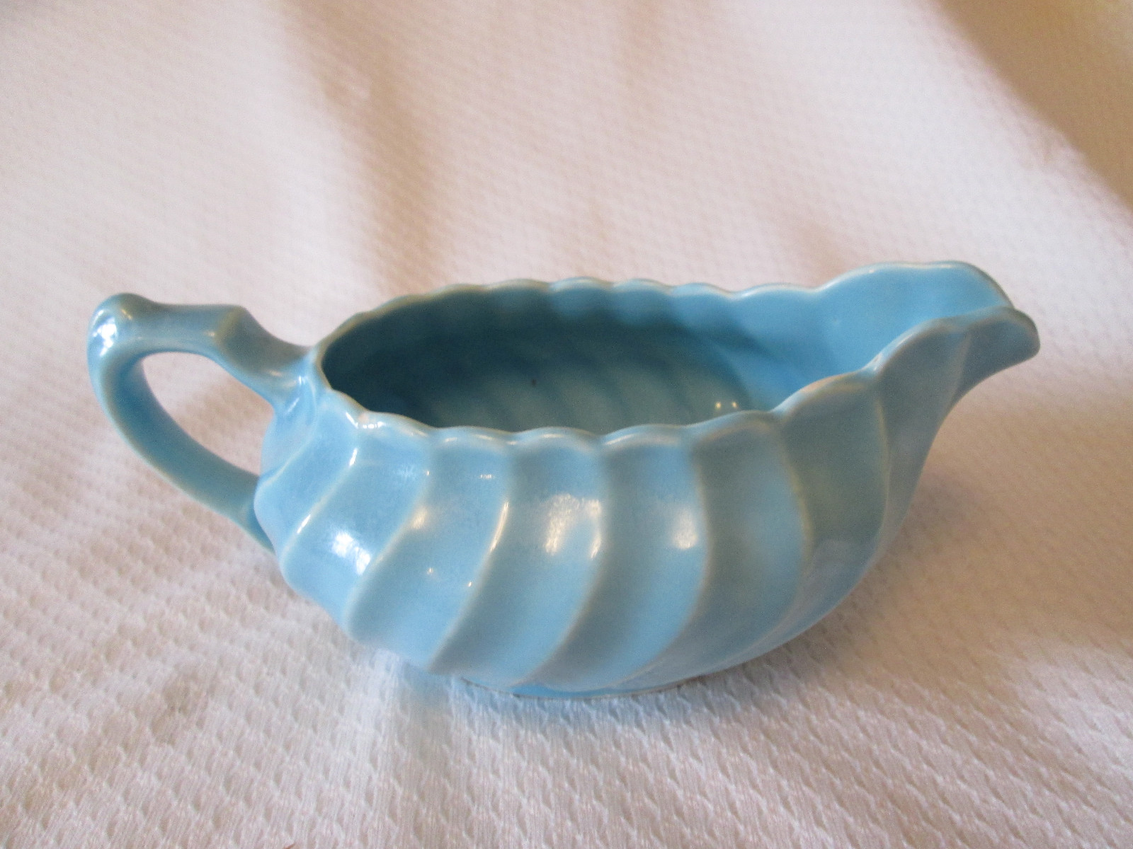Vintage California Pottery Creamer Blue Swirl Pattern