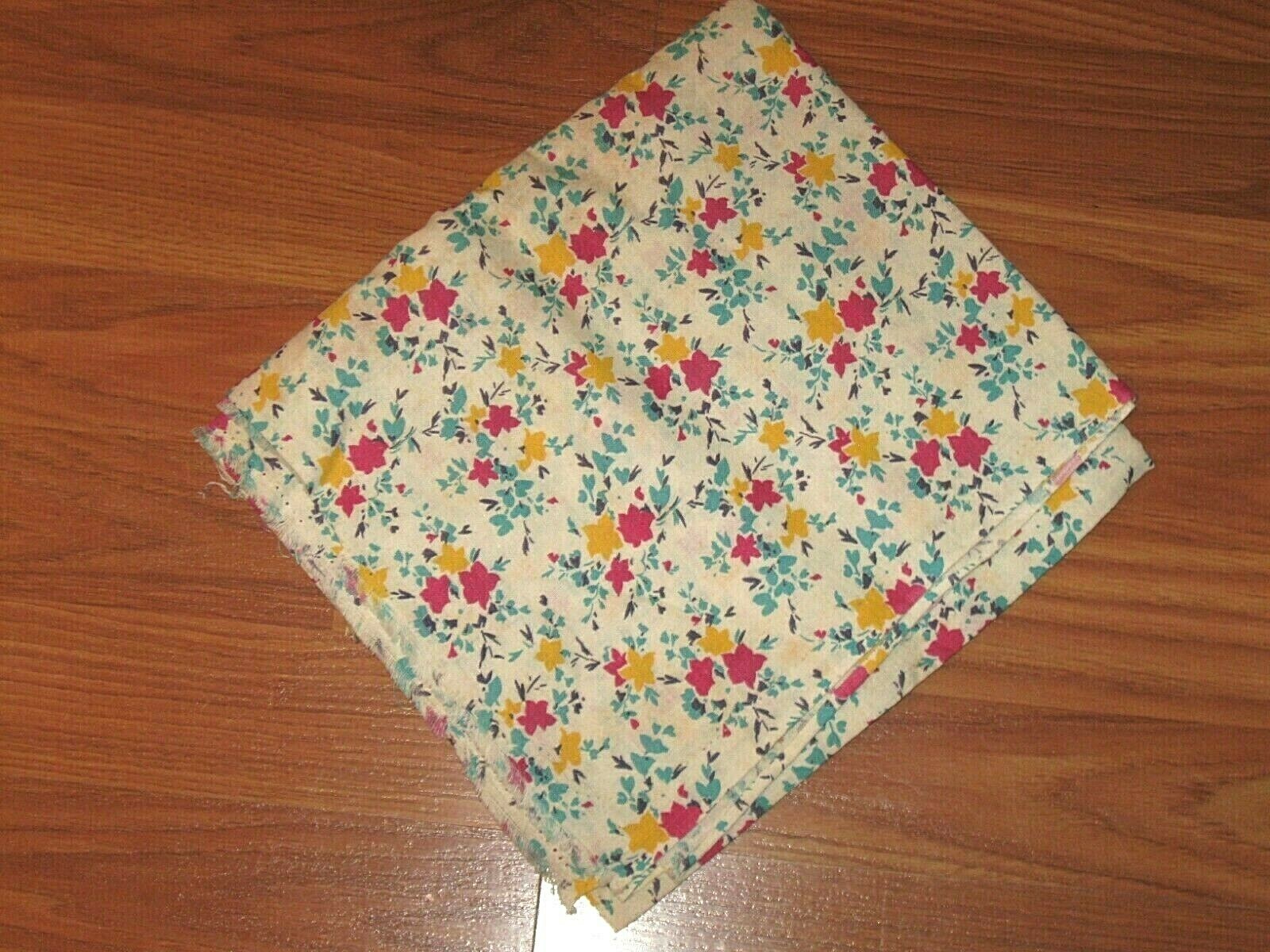 Best Vintage Feed Flour Sack Yellow Magenta Flowers Quilt Fabric Material