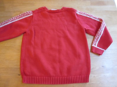 Hanna Andersson Handsome Red White Nordic Style Cotton Sweater Size 120 5 6