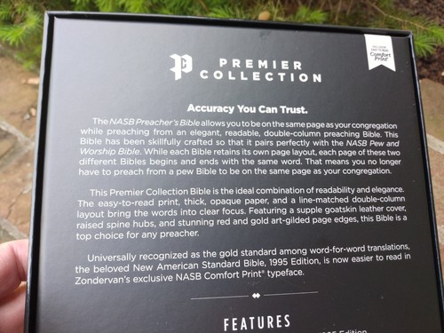 NASB Preacher's Bible Premium Goatskin Leather Black Premier Collection 1995 tex