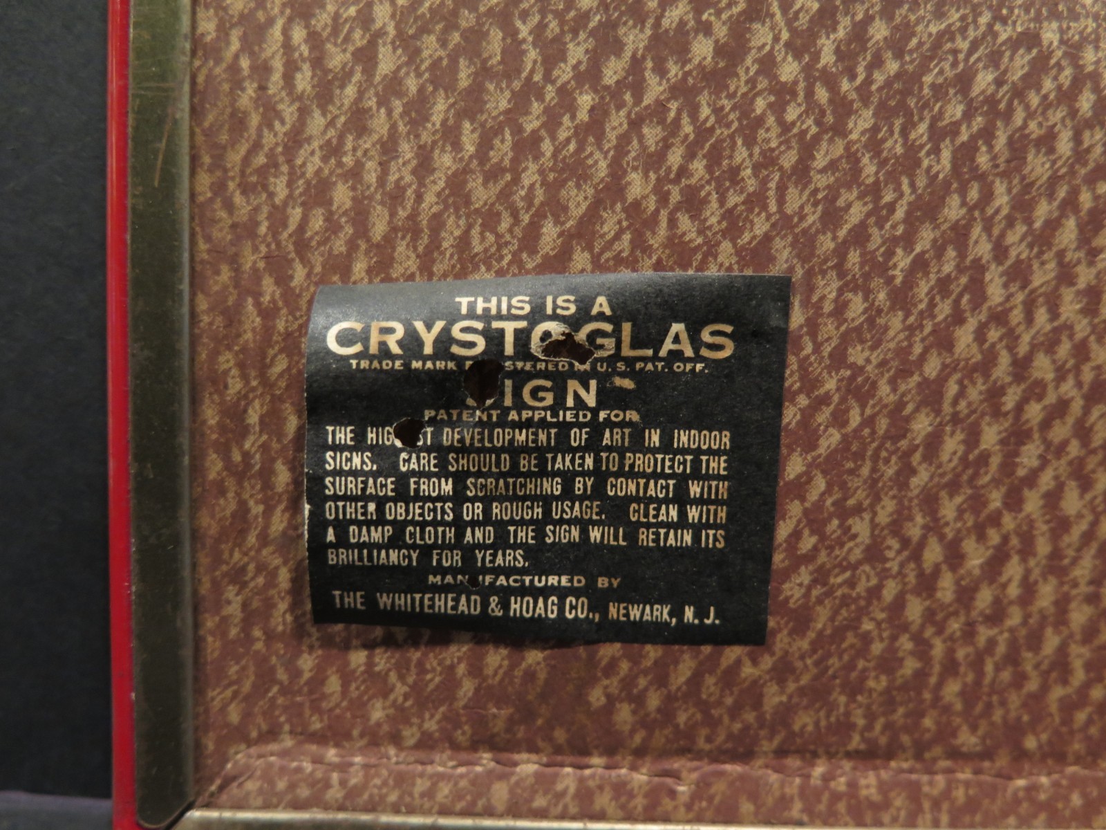 ANTIQUE Celluloid Advertising Sign WHITEHEAD HOAG U.S. RUBBER CO SHOES HEELS ADV