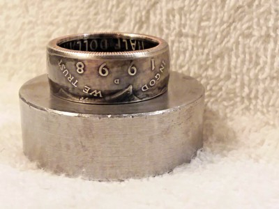 1998 Kennedy Half Dollars  size 10  coin ring  Handmade mixed metals  #2