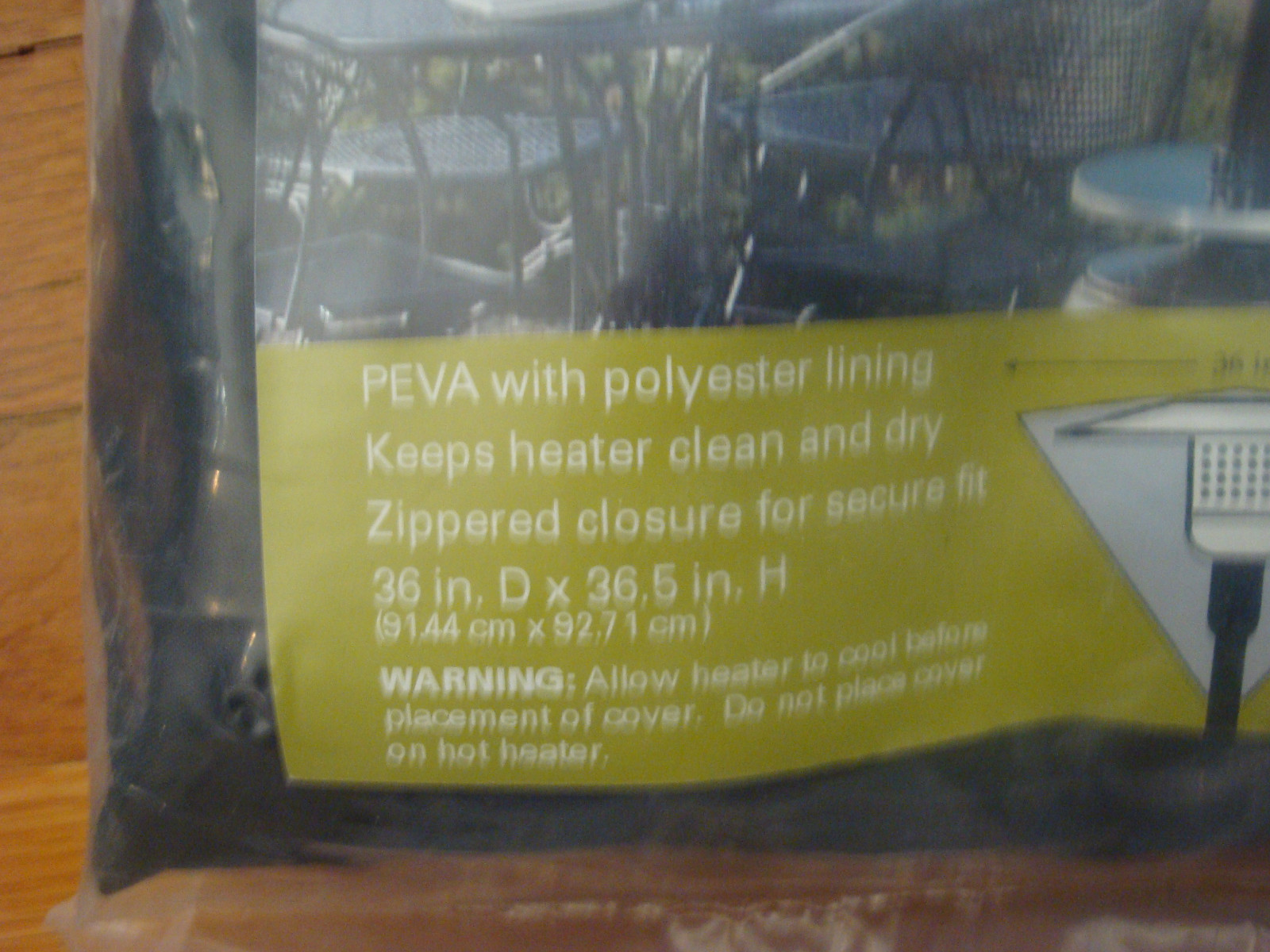 Outdoor Home Stand Patio Heater Black Head Cover PEVA w/ Polyester Lining NEW!!!