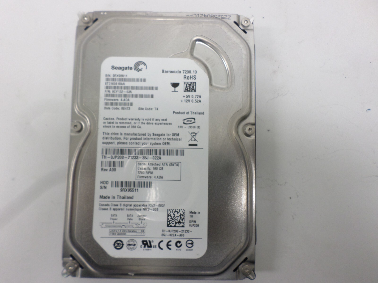 外付けハードディスク・ドライブ Seagate Barracuda 7200.10 160GB HDD Amazon | ST3750640AS Barracuda 7200.10 | Seagate | 内蔵