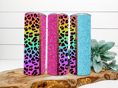 Cheetah Pink Blue 20 Oz Tumbler *Free Shipping* | eBay