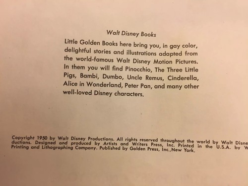 Little Golden Books Disney Childrens Christmas Book Santa's Toy Shop 1950 1st Ed