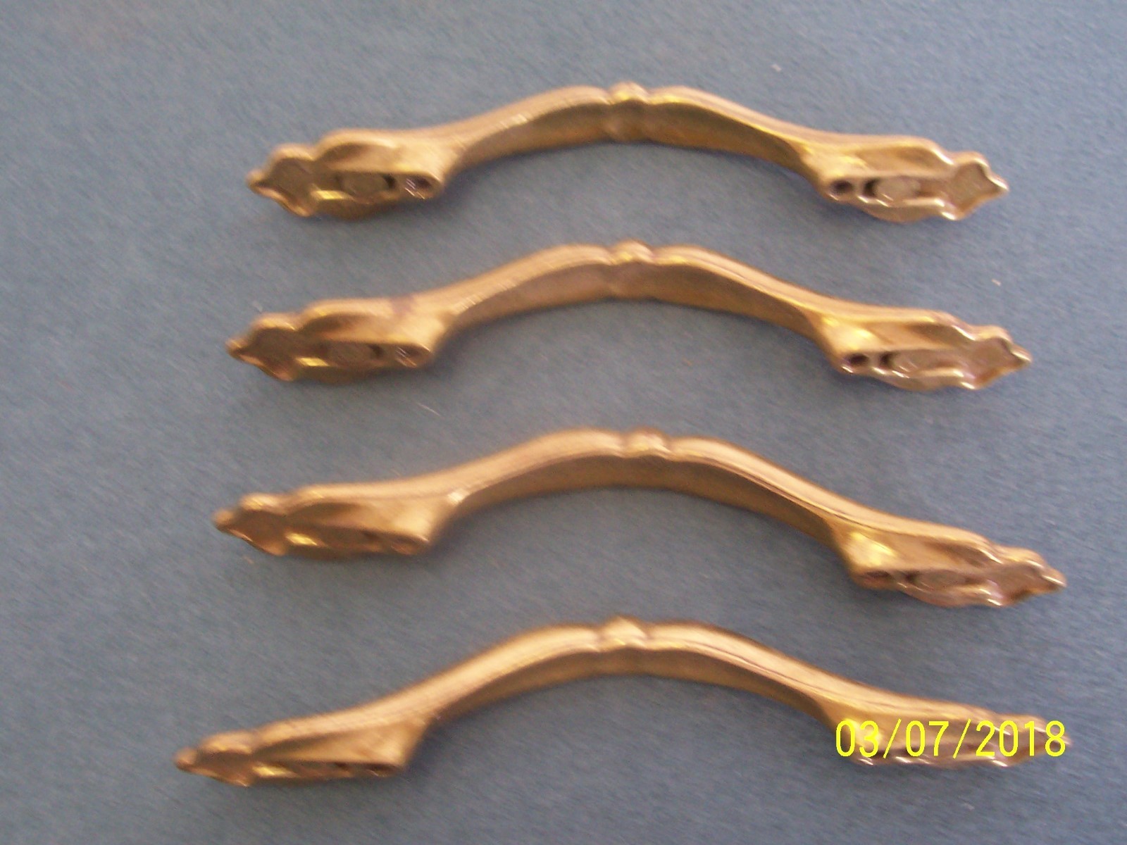 4 Vintage Brass Handles Amerock 1301 3