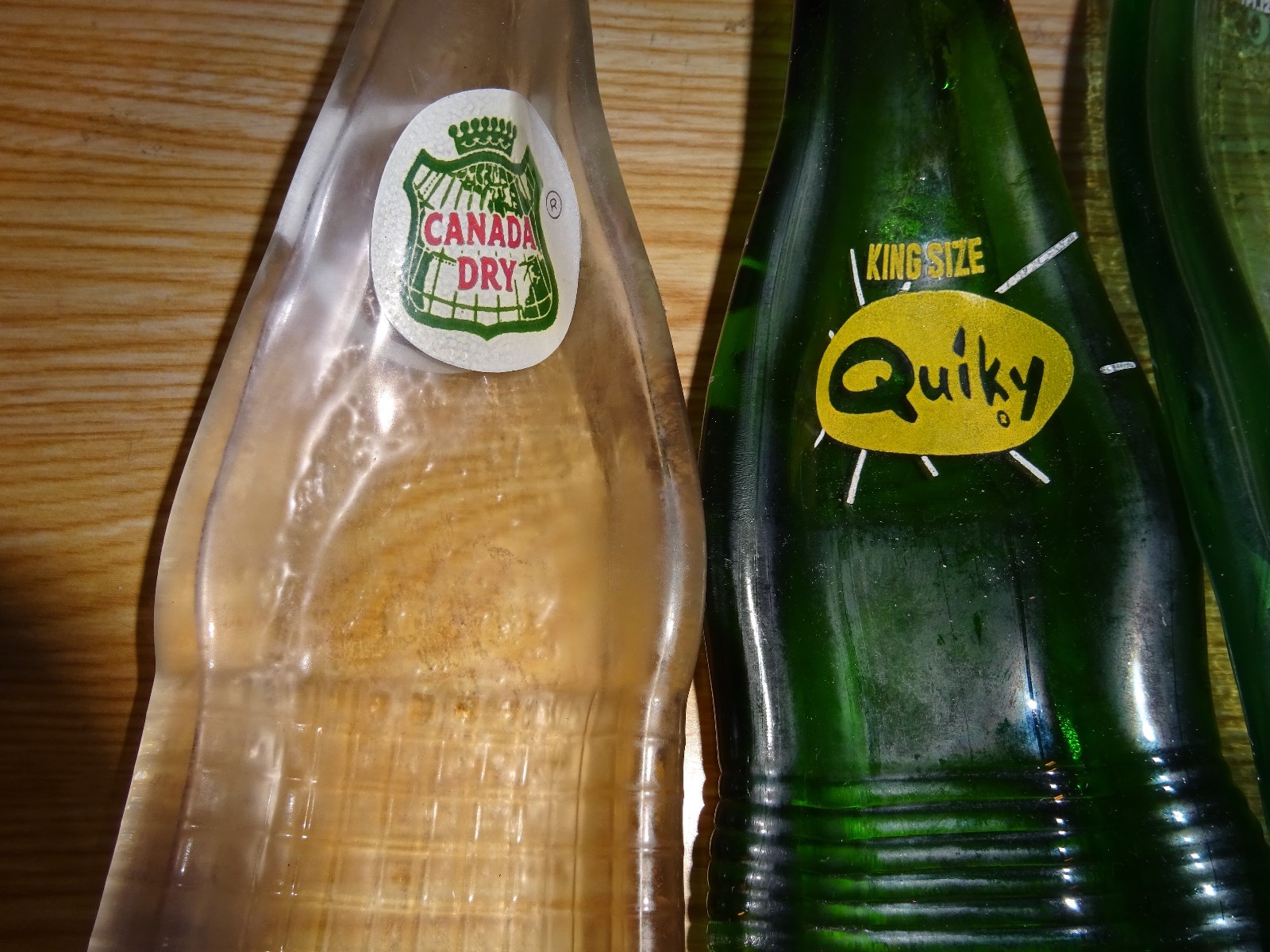Lot of 4 Soda Bottle Slumps, Very unique way to preserve vintage bottles!!!
