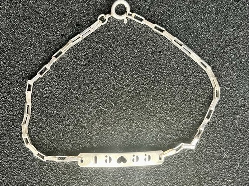 925 Sterling Silver 1999 With Heart Bracelet 7” Long | eBay