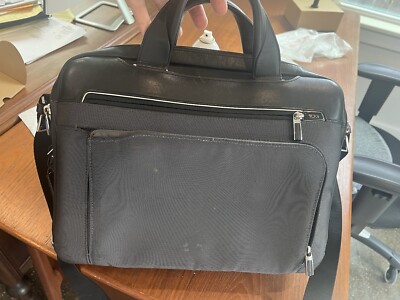 TUMI ARRIVE Black Leather/Nylon Sawyer Briefcase