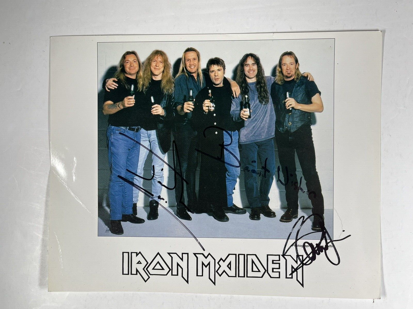 Iron Maiden Signed X2 Steve Harris Brave New World Photo