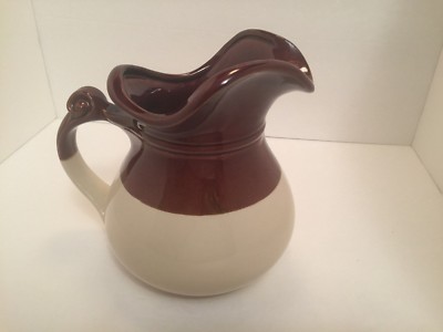 MCCOY Water Pitcher Pottery Brown/Beige Mint Vintage Collectible