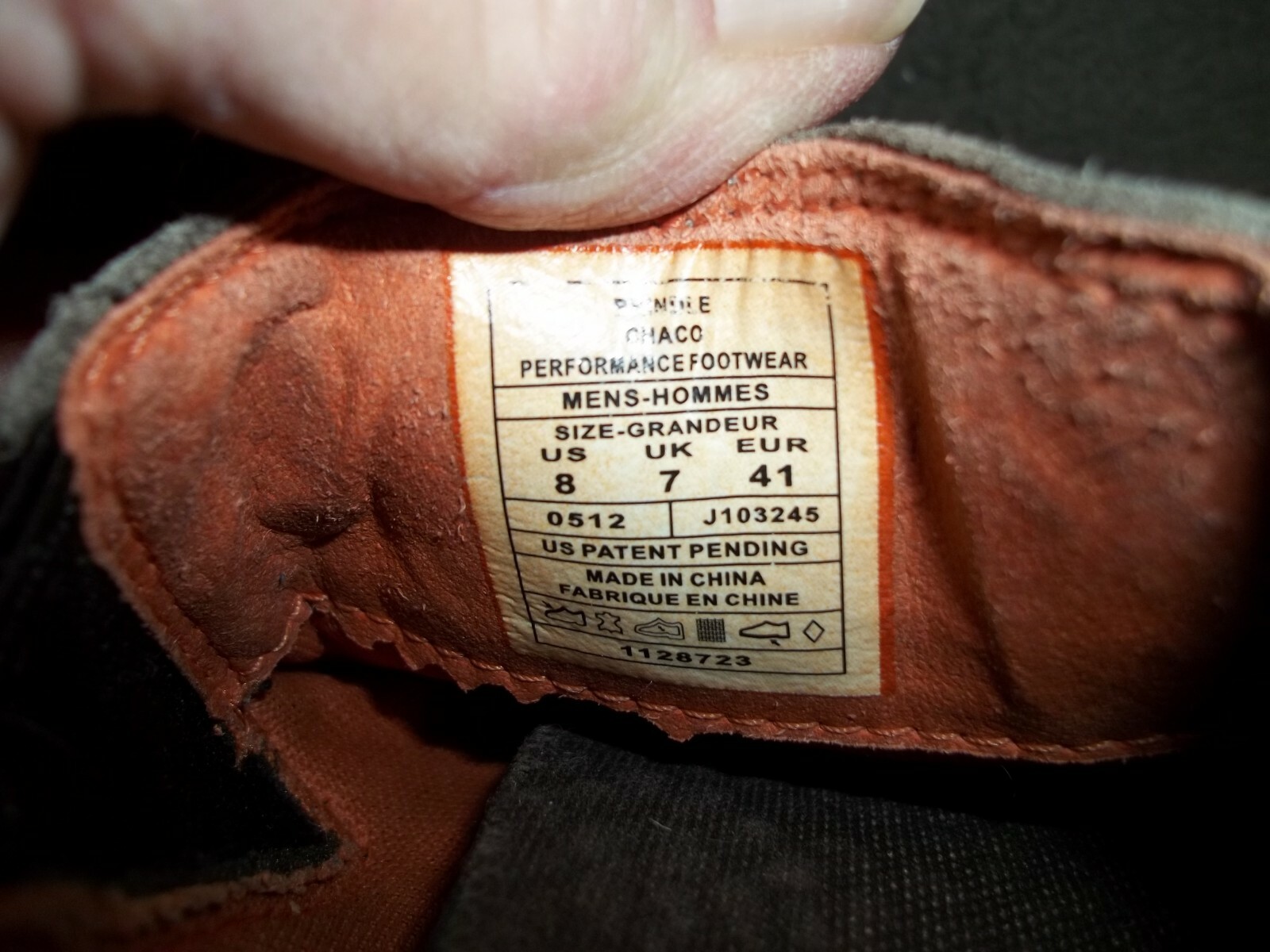 CHACO BRINDLE SHOE MENS 8M CANVAS /SUEDE EUC