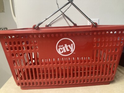 Vintage Circuit City Red Plastic Shopping Basket Mall History Electronics Retail