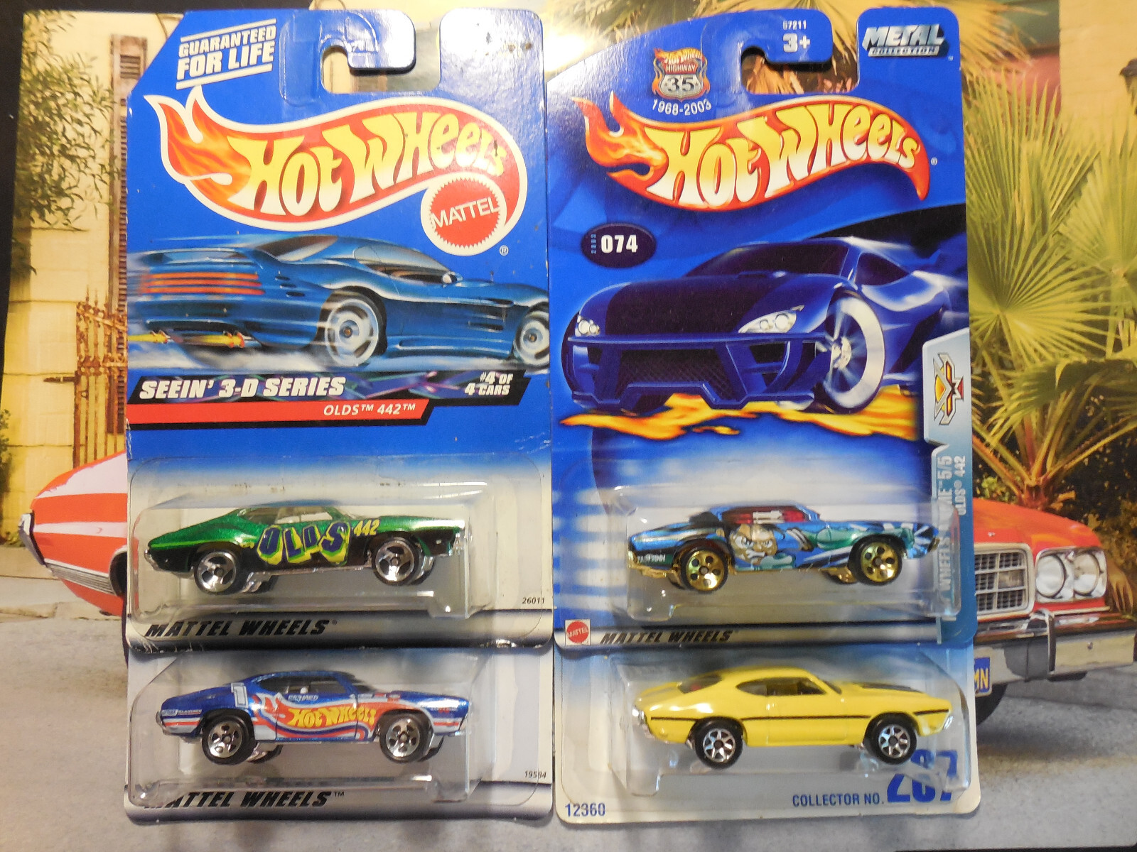 Hot Wheels OLDS 442 LOT 4 OLDSMOBILE W-30 Seein' 3-D ANIME