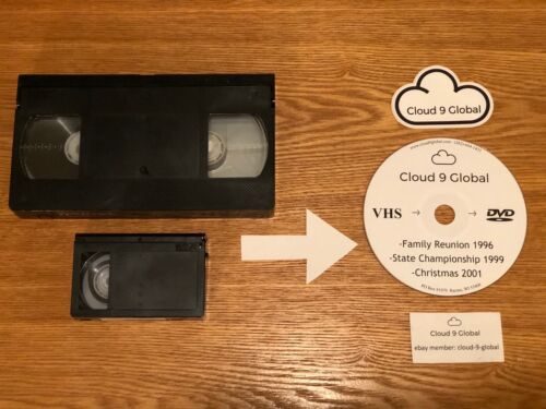 VHS Tape to DVD & Digital File Conversion Service Video Tape Transfer 8mm MiniDV