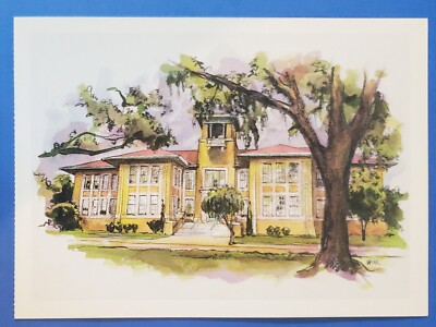 Postcard Wallin Hall Savannah Georgia Watercolor 1998 SCAD Jon Wink