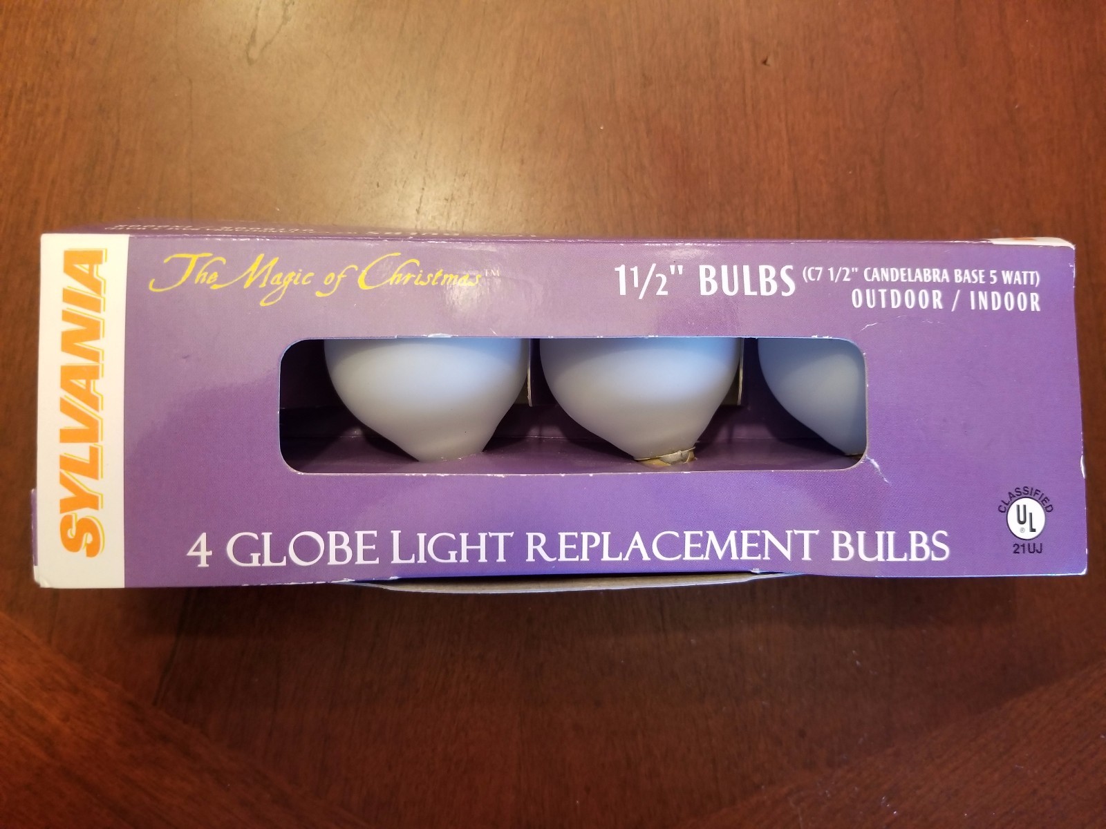 Four (4) New C-7 1/2 Sylvania 1 1/2