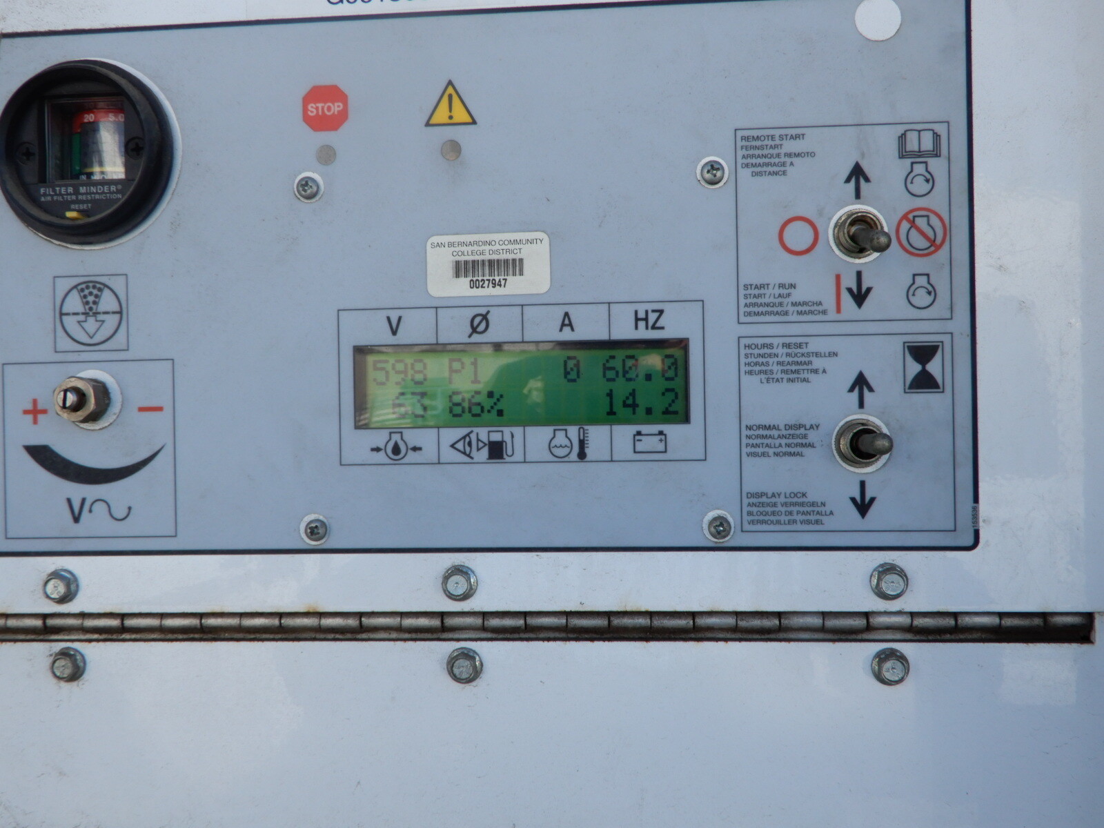 WACKER G 160 GENERATOR ON TRAILER WITH DIESEL TANK 248 HOURS !