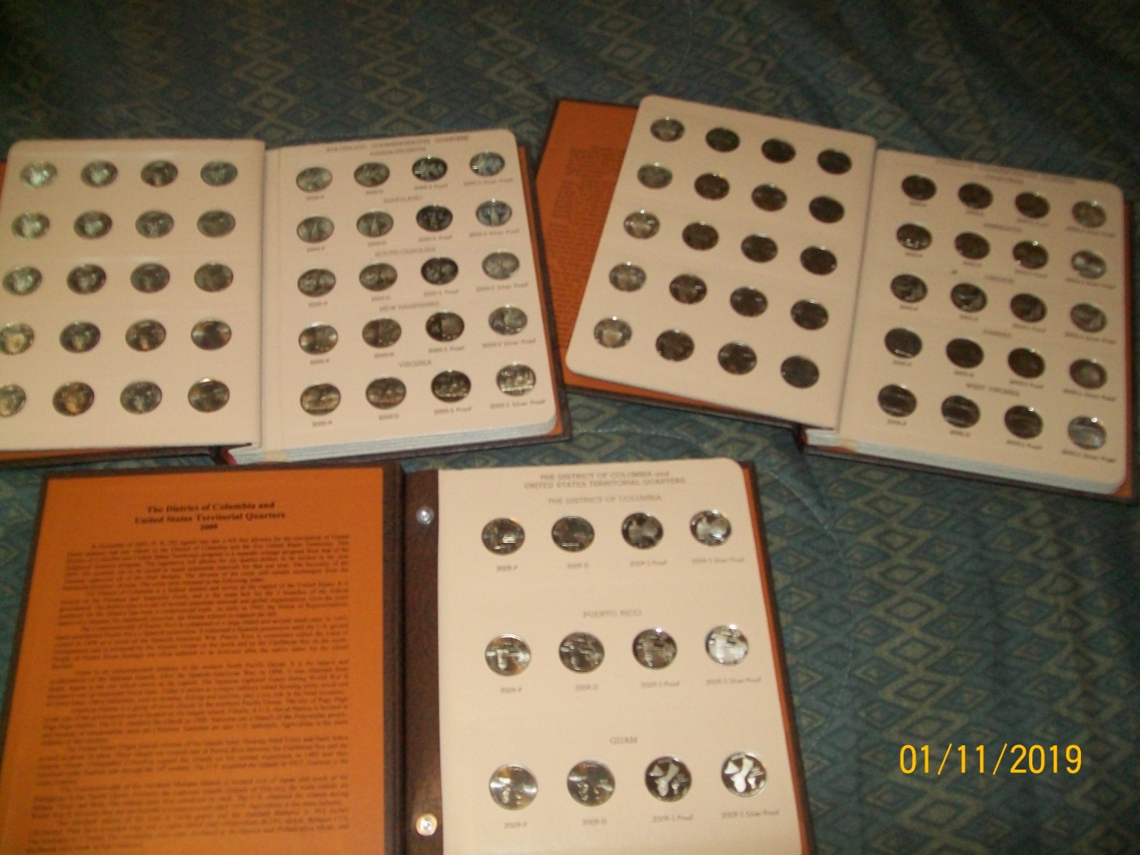 1999-2008 & 2009 State & Territory Quarter Set in Dansco P,D,S,S SIlver 224 Coin