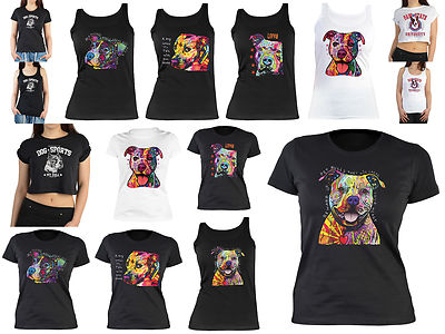 Bull Terrier Motiv T-Shirt - Pit Bull Motiv T-Shirt - Hunderassen Damen Shirt 