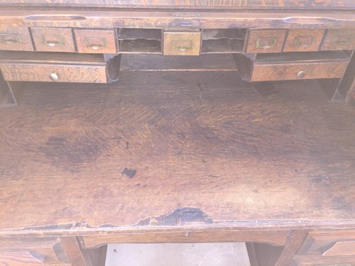 ANTIQUE Late 1800 EarLy 1900’s Tiger Oak Roll top DESK, Rolls Smoothly, Nice!!??