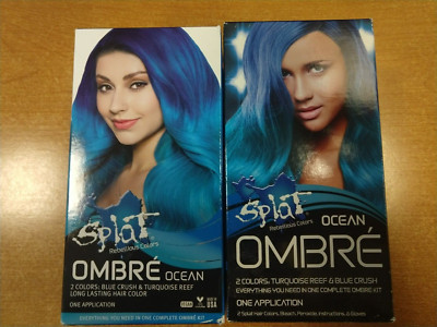2 Pack: Splat Rebellious Colors Hair Color Kit * Ombre Ocean*  R7P1a