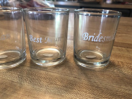 Wedding Shot Glasses Groomsman Best Man Bridesmaid