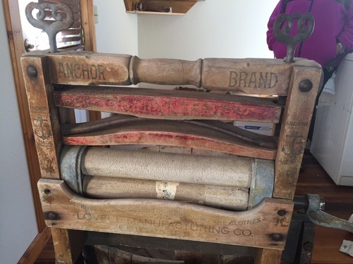 Vintage Anchor Wringer Washing Machine with Wooden Tubs