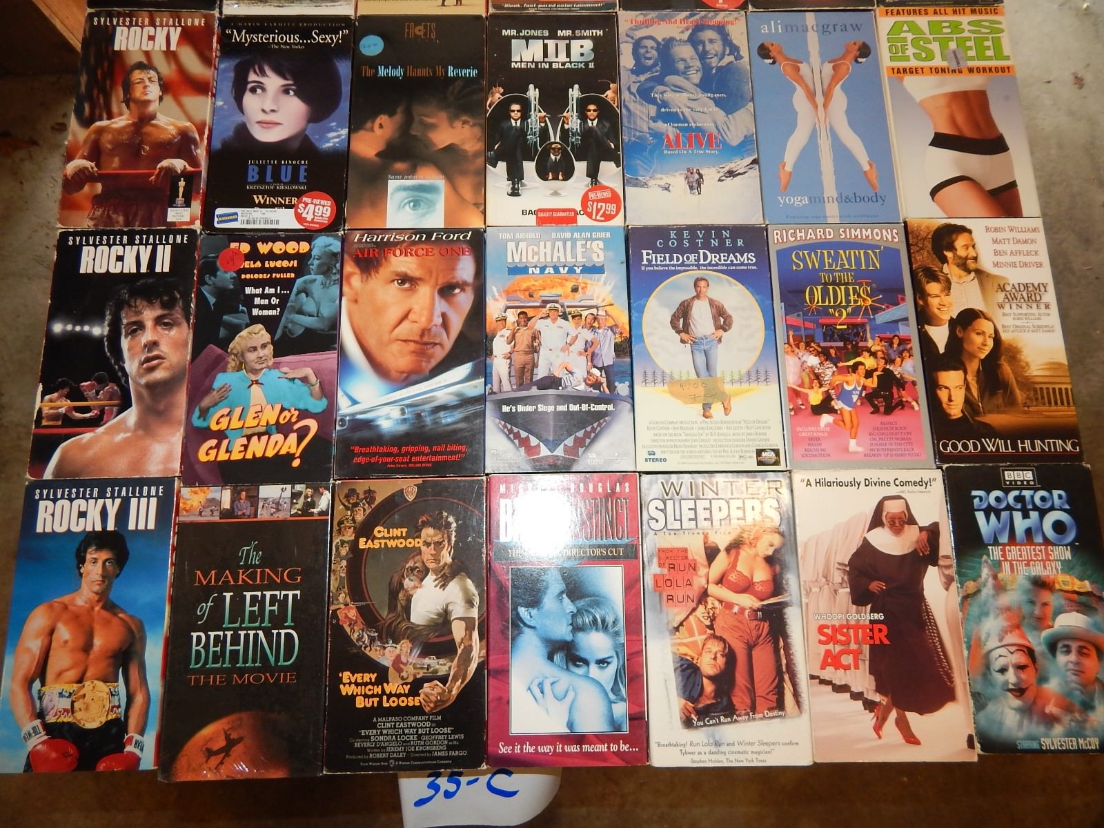 Lot of 35 VHS Video Tapes-Mixed Genres and Ratings-Fair to Excellent Condition-C