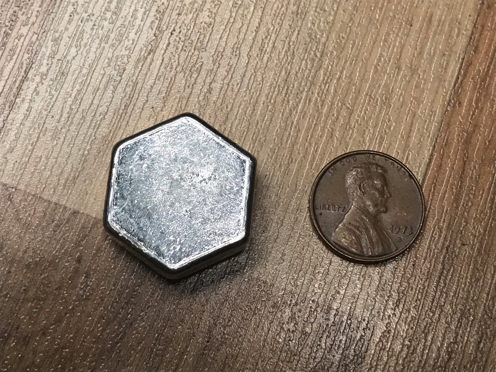 1 oz HEX - Silver Graphite Ingot Mold - Loaf Bar - Casting Melting Refining
