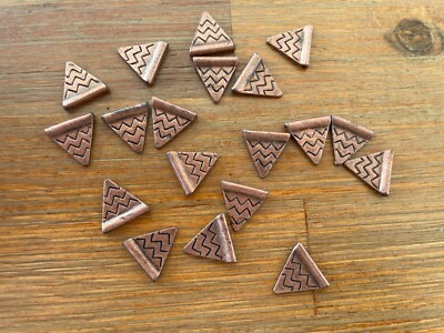 19 Triangle Flag Antique Copper Spacer Beads For Jewelry Making Size 15mm