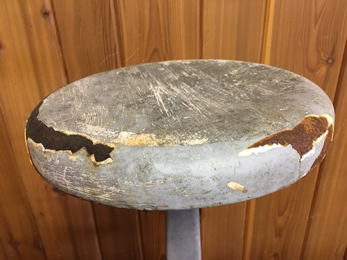 Vintage Porcelain Cast Iron Ice Cream Parlor Stool-Soda Fountain - Art Decco -