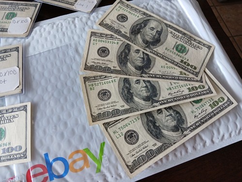 $400 Real Cash (4x) Crisp Blue One Hundred Dollar Bills Series 2009-2017